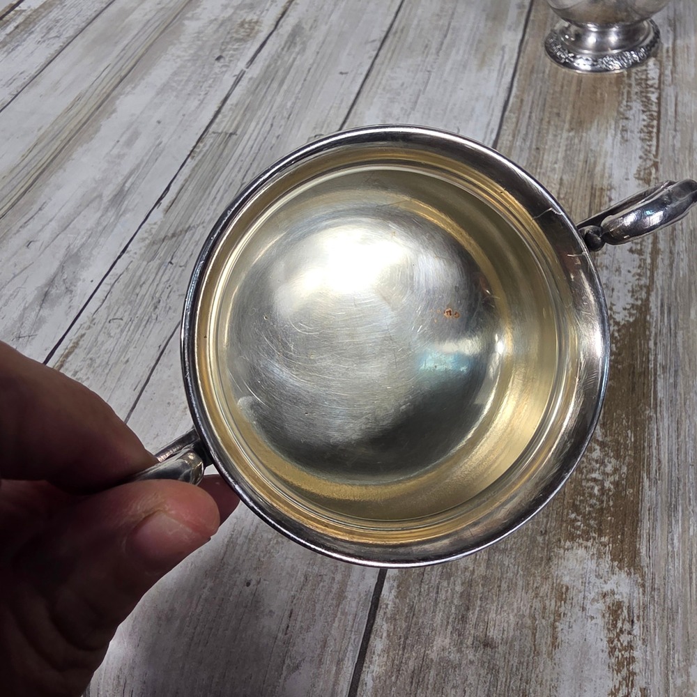Vintage Silver Plated Coffee Pot Sugar Bowl and Creamer Set Floral Trim 3 Piece - Picture 15 of 16